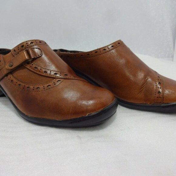 𝅺wear Ever Briana Womens Size 8.5 Brown Slip On Cushioned Designer Clog Shoes - Picture 6 of 7
